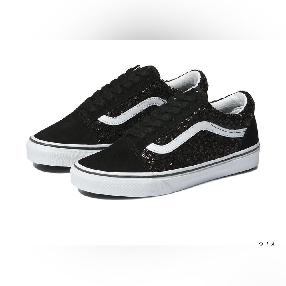 Vans‎ old skool boucle sequins Black and White Women's Sneakers